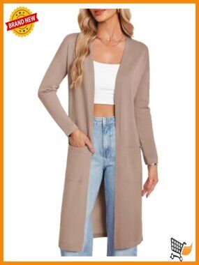 Lightweight Open Front Long Maxi Cardigan Sweater